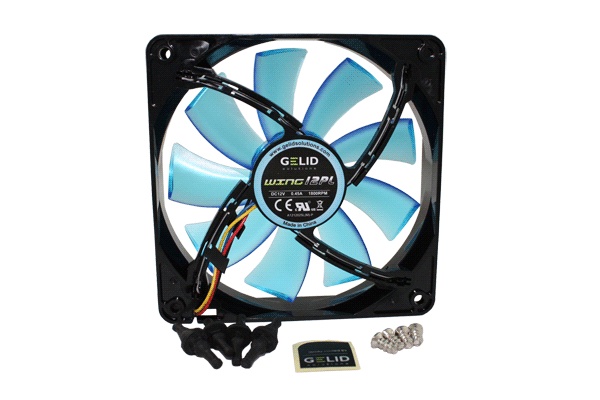 Вентилятор 120x120x25 GELID Solutions Wing PL Blue 600-1800rpm, PWM FN-FW12BPL-18