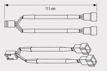 Разветвитель Noctua NA-SYC2 Y-разветвитель 3pin 2шт
