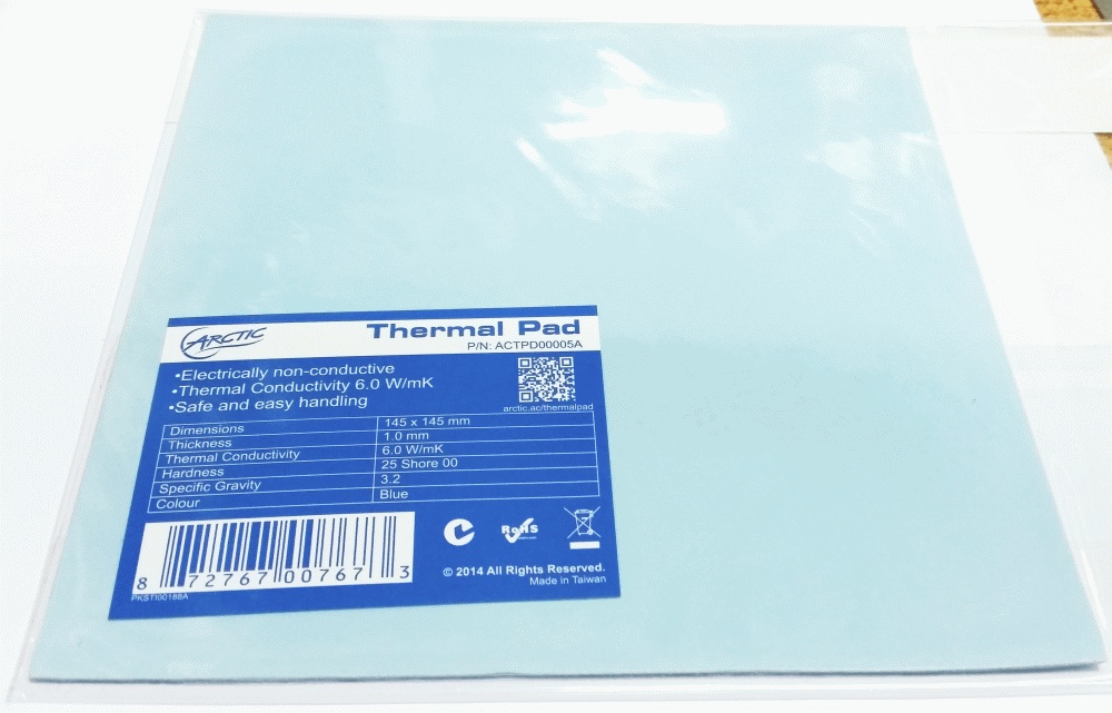 Термопрокладка Arctic 145x145x1mm Thermal pad 6.0 WMK (ACTPD00005A)