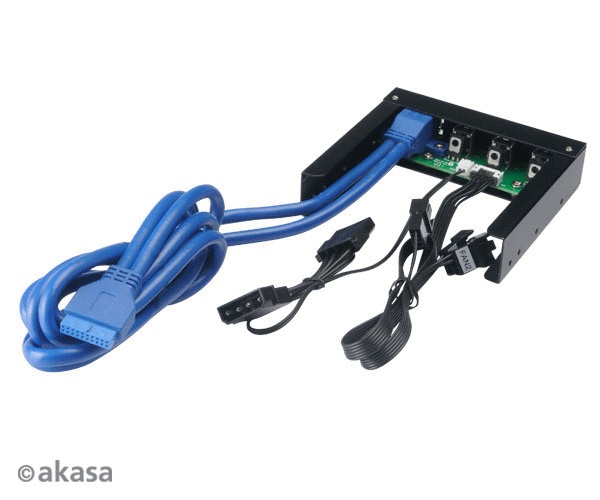3,5 Реобас Akasa AK-FC-06-U3 USB3.0 BK Черная