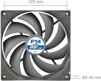 Вентилятор 140x140x25 Arctic F14 PWM PST CO (ACFAN00080A)