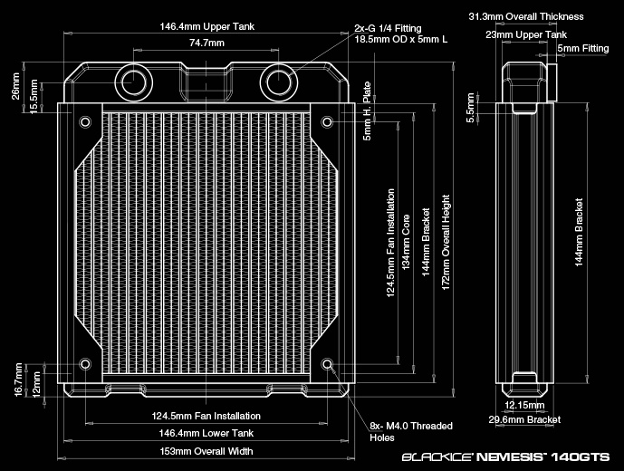 СВО Hardware Black Ice Nemesis 140GTS, 1x140 мм, толщина 30 мм N140GTS-F2PD