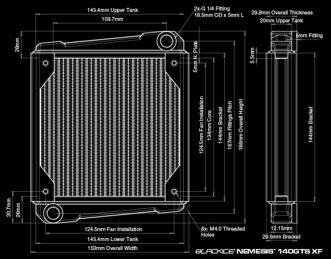 СЖО Hardware Black Ice Nemesis 140GTS XFlow, 1x140 мм, толщина 30 мм N140GTS-F1PD