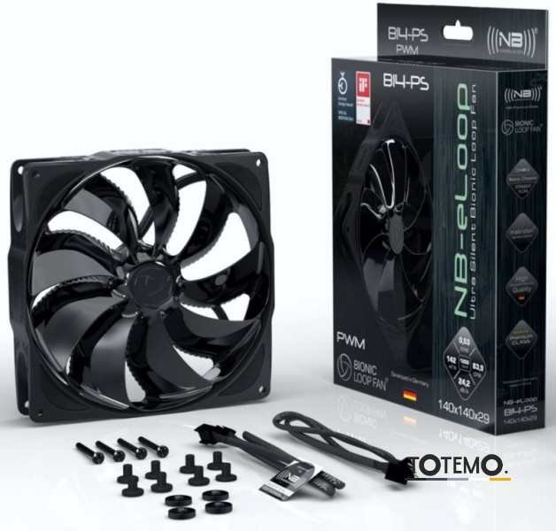 Вентилятор NoiseBlocker 140х140х29 BionicLoopFan 1200rpm B14-PS-BL