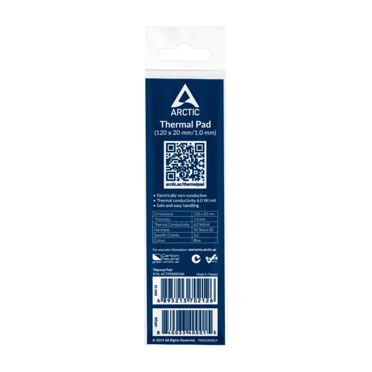 Термопрокладка Arctic 120x20x1.0 mm Thermal pad 6.0 WMK