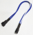 Удлинитель Nanoxia 3-pin, 30см, индивидуальная оплетка, синий/белый NX3PV3EBW