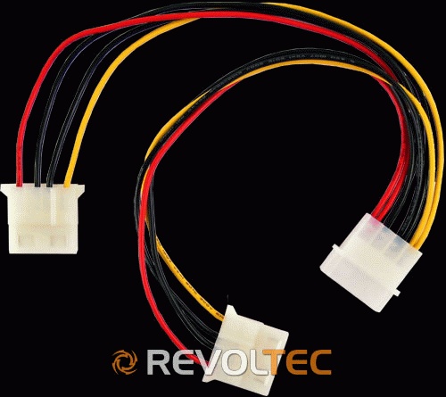 Разветвитель Revoltec Molex 4 pin => 2 x 4pin Y-кабель RC018