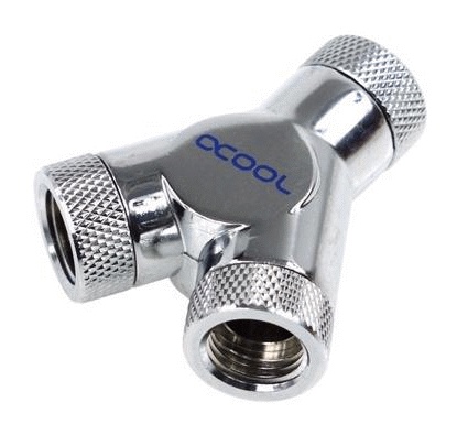 СВО Alphacool Y-connector - G1/4 revolvable - 3x inner thread - Chrome 64194