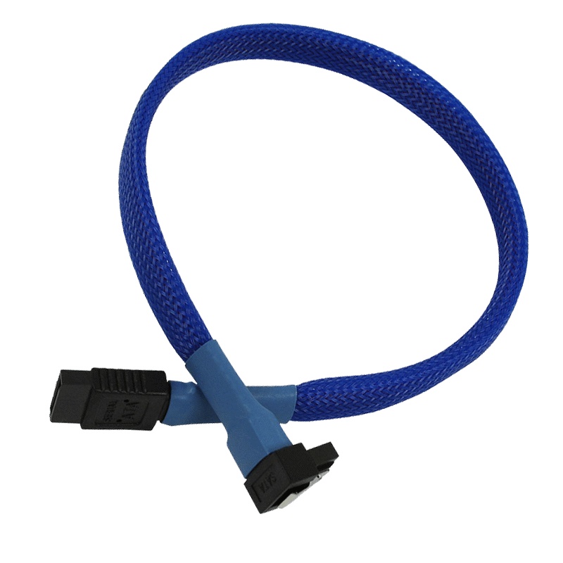 Кабель SATA Nanoxia SATA3 (6Gb/s) Cable 30см, угловой разъем, синий NXS6G3B