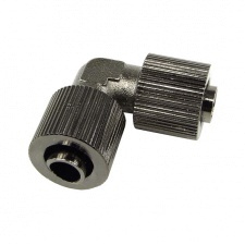СВО Alphacool 13/10mm (10x1,5mm) L hose connector ? compact ? black nickel plated
