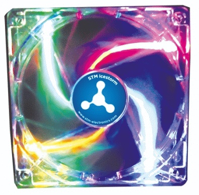 Вентилятор 140x140x25 STM icestorm RGB LED 1000RPM CCL-140
