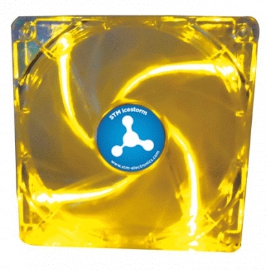 Вентилятор 140x140x25 STM icestorm Yellow LED 1000RPM CYL-140