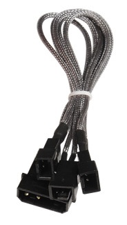 Разветвитель BitFenix Molex to 3x3-pin для вентиляторов 12V 20cm Silver/Black