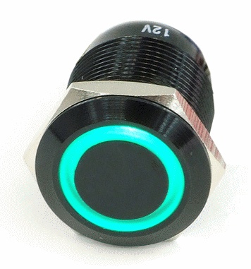 Аксессуары Phobya push-button vandalism-proof / bell push 19mm aluminium black, green lighting, with