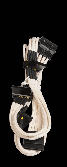 Переходник BitFenix Molex to 4 x SATA 20cm White/Black