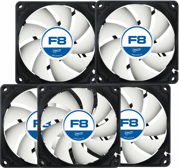 Вентилятор 80х80х25 Arctic F8 Value pack (5pc) (ACFAN00061A)