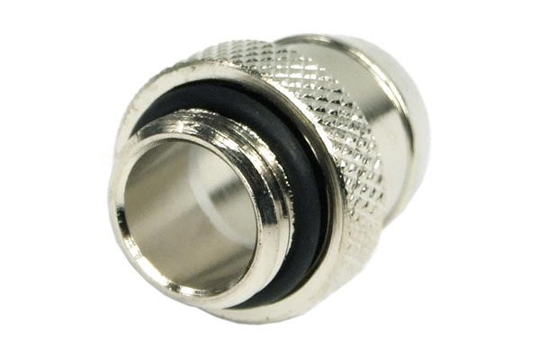 СВО Phobya Штуцер 13mm (1/2_) fitting G1/4 with O-Ring - knurling - short - silver nickel plated