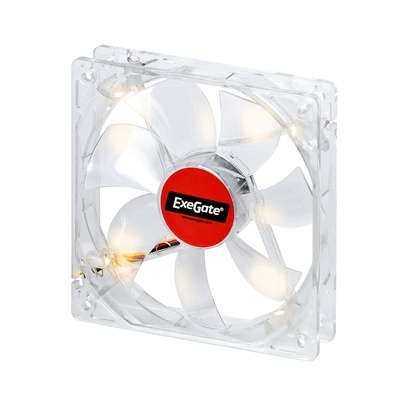 Вентилятор 120x120x25 Exegate 12025M12B/LED4 Mirage Yellow LED, 1600 об./мин, 3pin