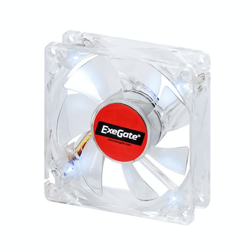 Вентилятор 80х80х25 Exegate Mirage 8025M12B/LED2 Blue LED 2200 об./мин., 3pin
