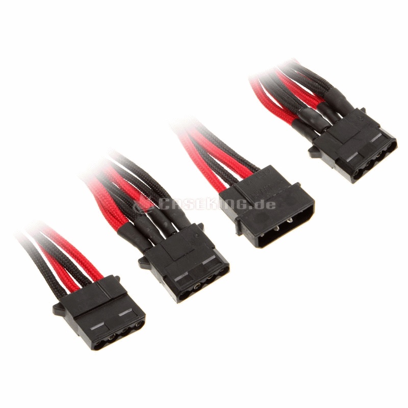 Разветвитель BitFenix Molex to 3 x molex 55cm Black/red/black BFA-MSC-M3MRKK-RP