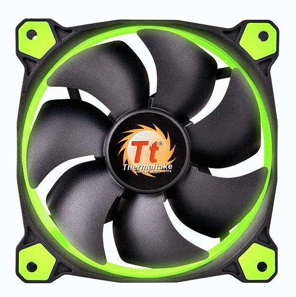 Вентилятор 120x120x25 Thermaltake Riing 12 LED Green (CL-F038-PL12GR-A)