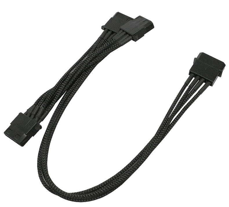 Разветвитель Nanoxia 4-pin MOLEX в 3 х 4-pin MOLEX, 30см черный NX43A30