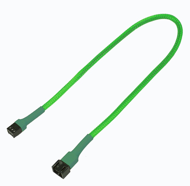 Удлинитель Nanoxia 3-pin, 60см неоновый зеленый NX3PV60NG