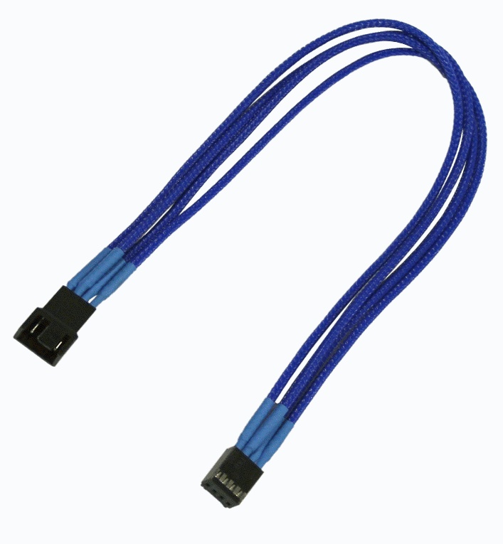 Удлинитель Nanoxia 4-pin PWM, 30см, индивидуальная оплетка, синий NXPWV3EB