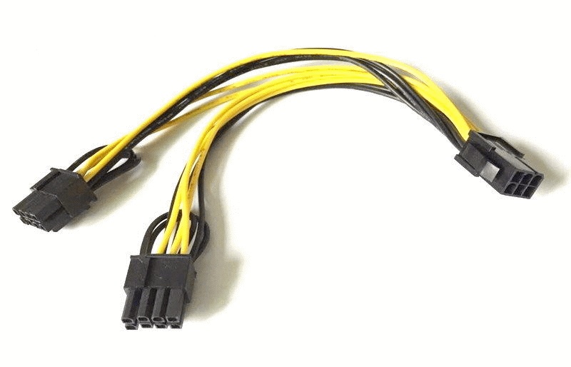 переходник Generic питания 6 pin PCIE на 2 х 8 pin(6+2) PCIE