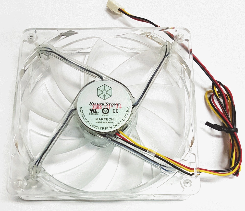 Вентилятор 120x120x25 SilverStone DF1202512RFLN, 3-Pin Синяя подсветка OEM