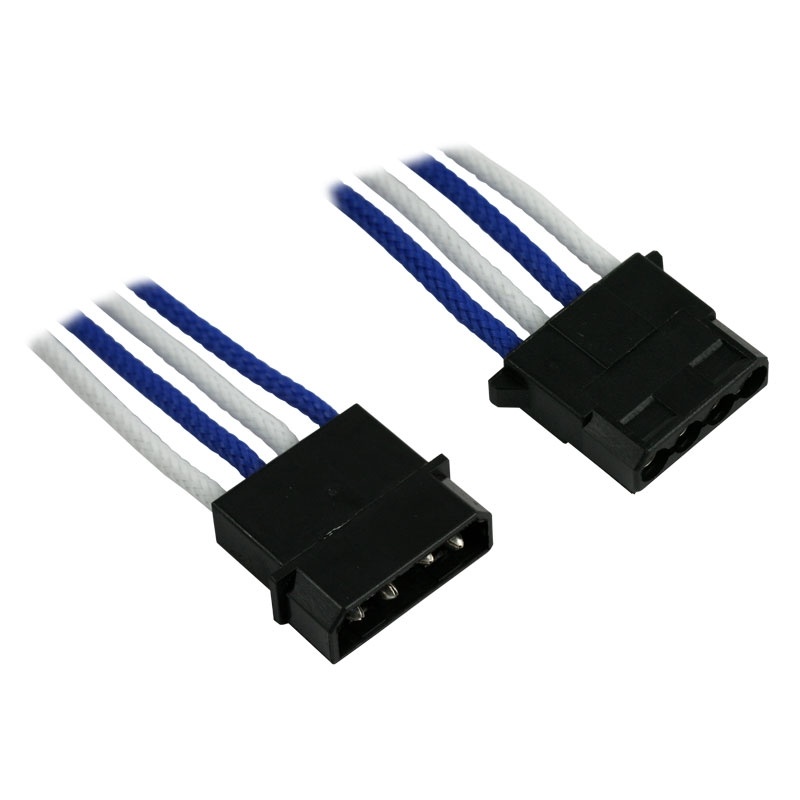 Разветвитель Nanoxia 4-pin MOLEX в 2 х 4-pin MOLEX, 20см, индивидуальная оплетка .синий/белый NX4PY2EBW
