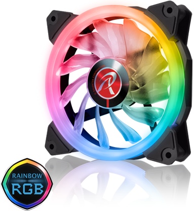 Вентилятор 120x120x25 RAIJINTEK IRIS 12 Rainbow RGB 256-1 LED