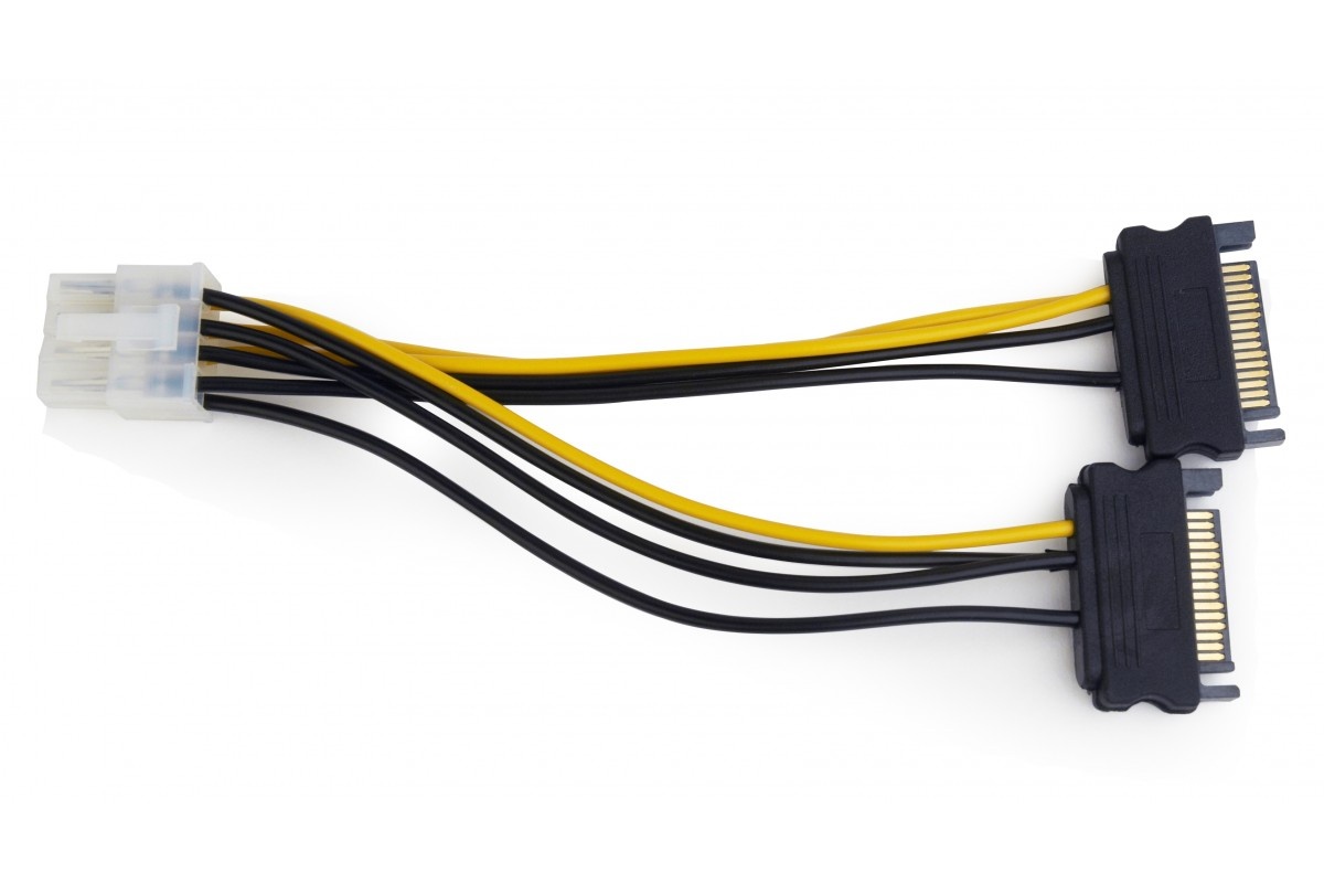 Переходник Generic 2xSATA (m) - PCI-E 8-pin, Cablexpert (CC-PSU-83)