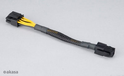 переходник Akasa 4 Pin to 8 Pin EPS Motherboard CPU Power Adaptor 15 см AK-CBPW10-15BK