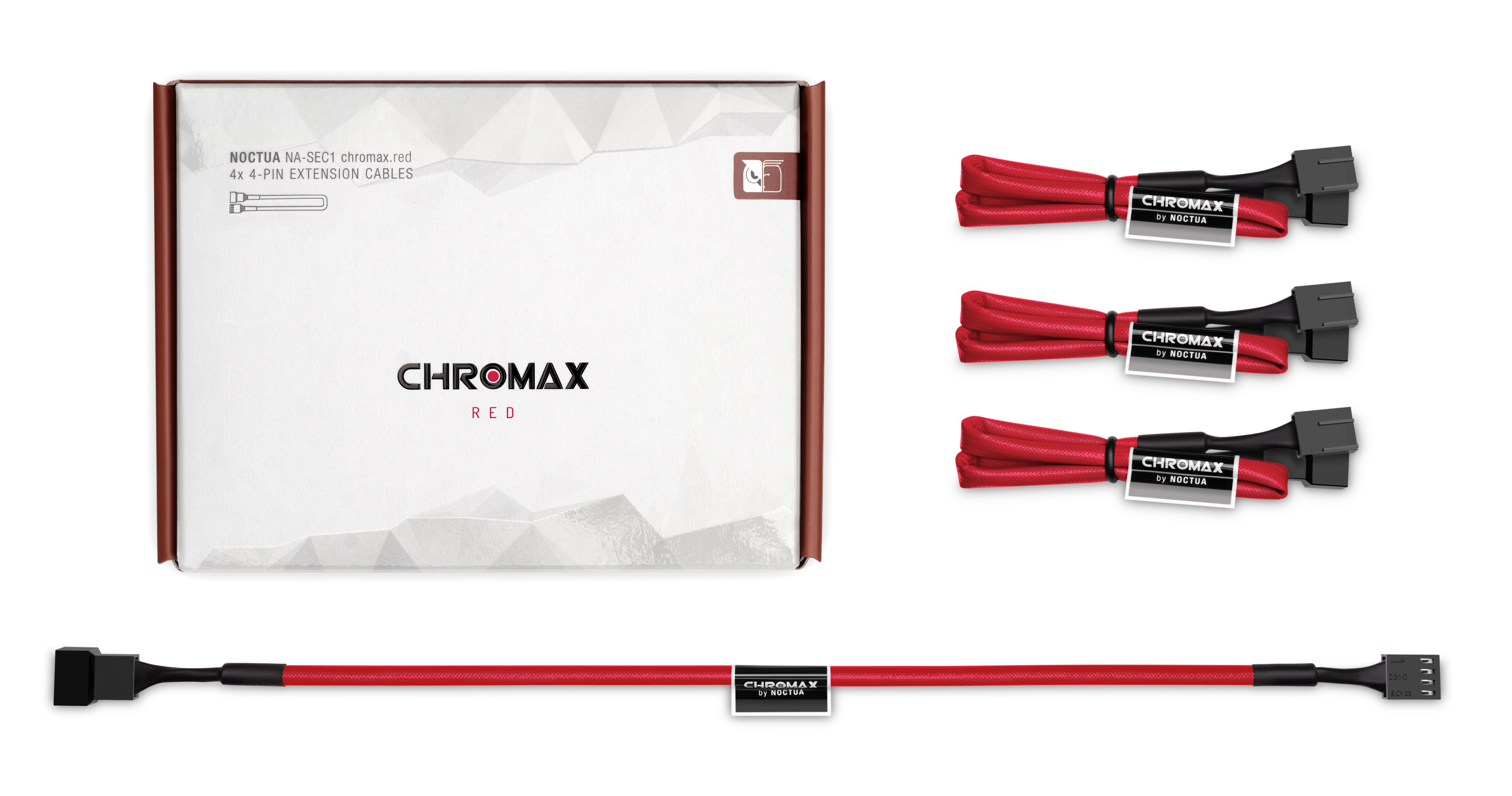 Удлинитель Noctua NA-SEC1 chromax.red 30см, 4-pin PWM, 4шт, красные