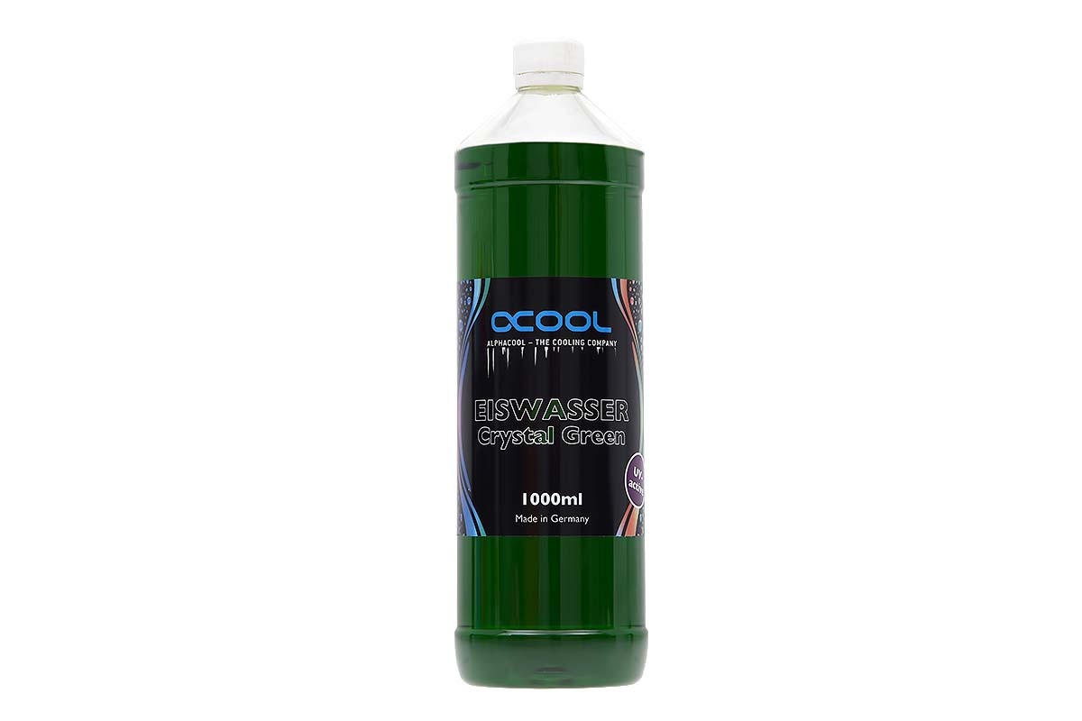 Жидкость - хладагент для СЖО Alphacool Eiswasser Crystal Green УФ-активированная 1000мл