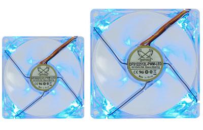 Вентилятор 92x92x25 Scythe Kama PWM, DFS922512M-PWM 500-2500rpm Blue LED