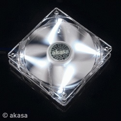 Вентилятор 120x120x25 Akasa Quiet Pearl White LED Fan AK-FN055