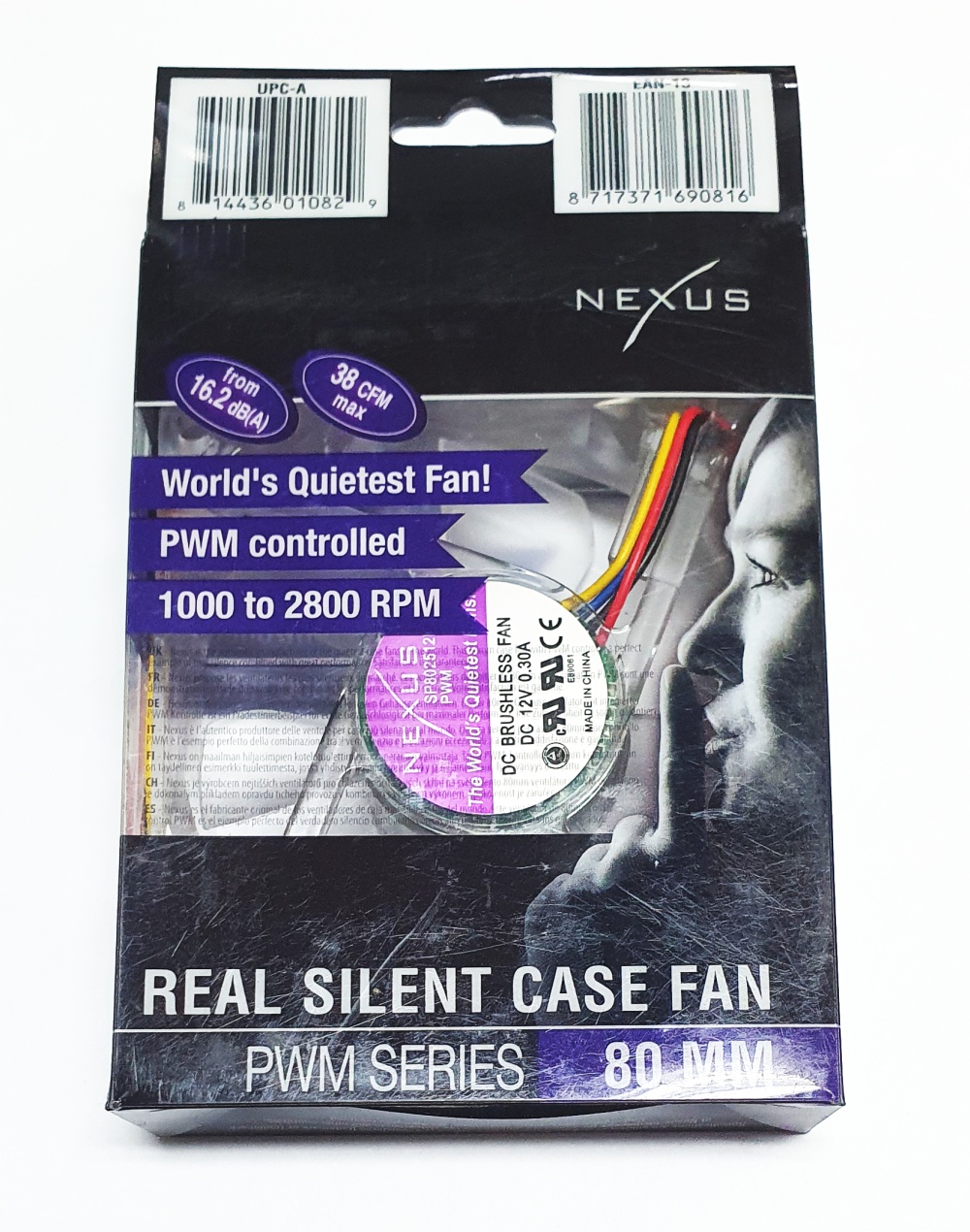 Вентилятор 80х80х25 Nexus PWM, 1000-2800rpm, 16.2dB(M), 0.30A, SP802512H-03PWM