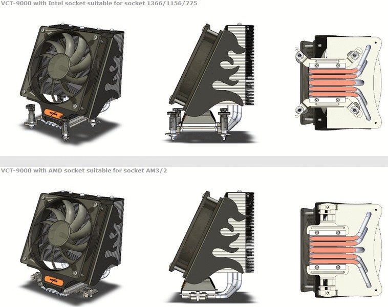 Кулер ЦПУ Nexus VCT-9000 HOC , 12cm PWM Fan, для сокет 1366/115x/775/AM4/AM3/AM2