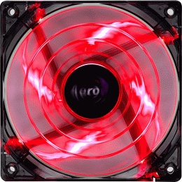 Вентилятор 120x120x25 AeroCool Shark, с подсветкой, красный,