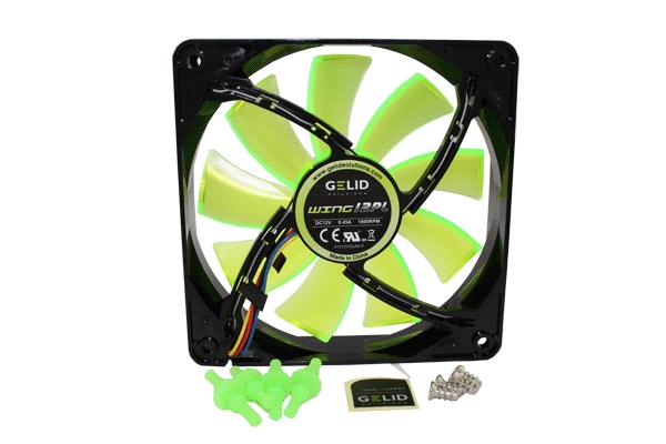 Вентилятор 120x120x25 GELID Solutions Wing PL Green 600-1800rpm, PWM FN-FW12PL-18