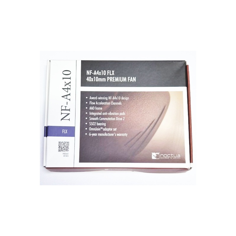 Вентилятор Noctua 40x40x10 NF-A4x10 FLX, для корпуса, 3-Pin, 4500/3700 об/мин, 17.9/12.9dB, подшипник SSO2