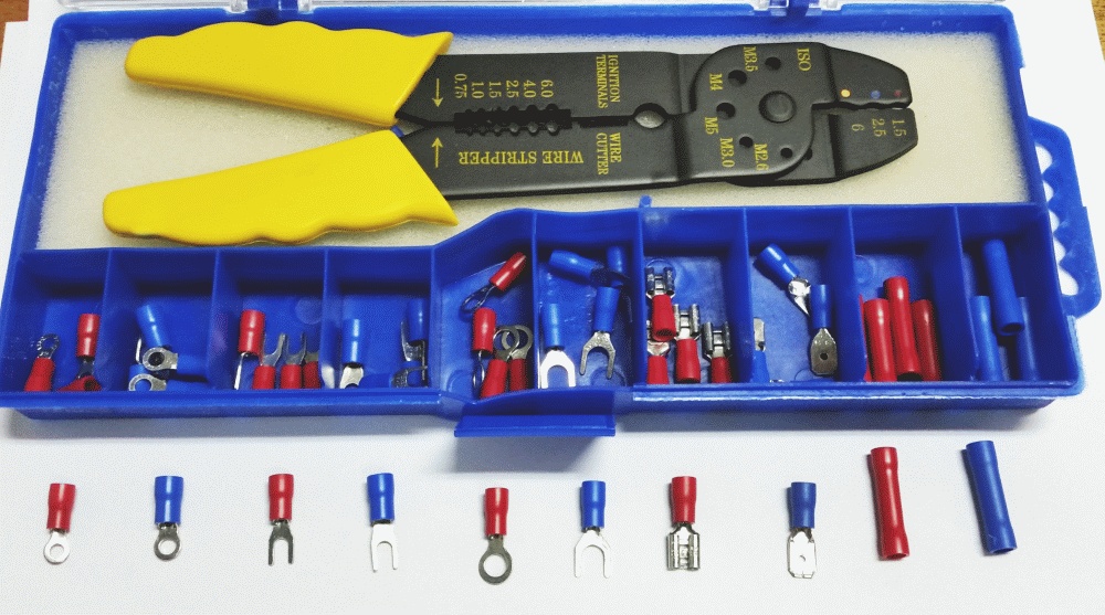 Аксессуары Generic Crimping Pliers Kit 50 pcs Pliers With Cable Shoes