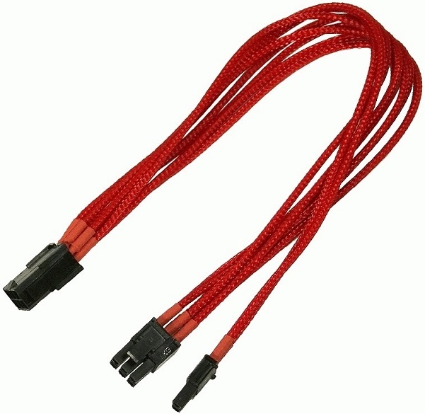 Удлинитель GELID Solutions 8-pin на 6+2-pin PCI-E , 30см, индивидуальная оплетка, красный CA-8P-08