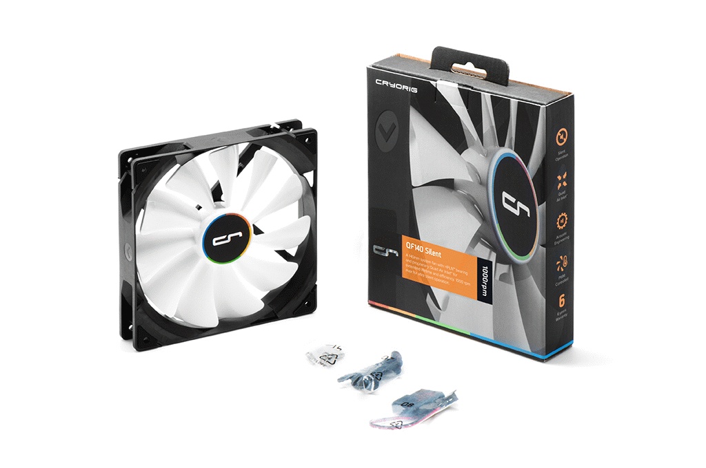 Вентилятор 140x140x25 Cryorig QF140 Silent, PWM, 200-1000rpm, 19.2dB(M), 0.08A, CR-Q4B