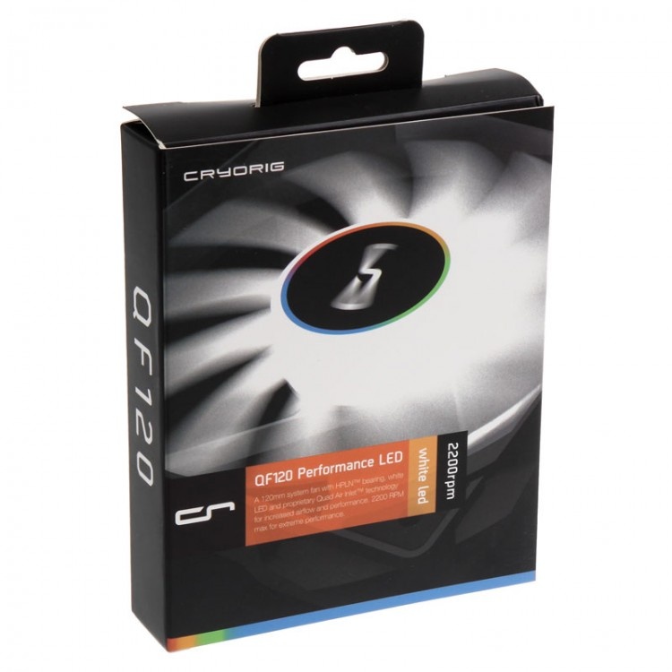 Вентилятор 120x120x25 Cryorig QF120 Performance LED CR-QFLС, PWM, 600-2200rpm, 37dB(M), 12V, белый