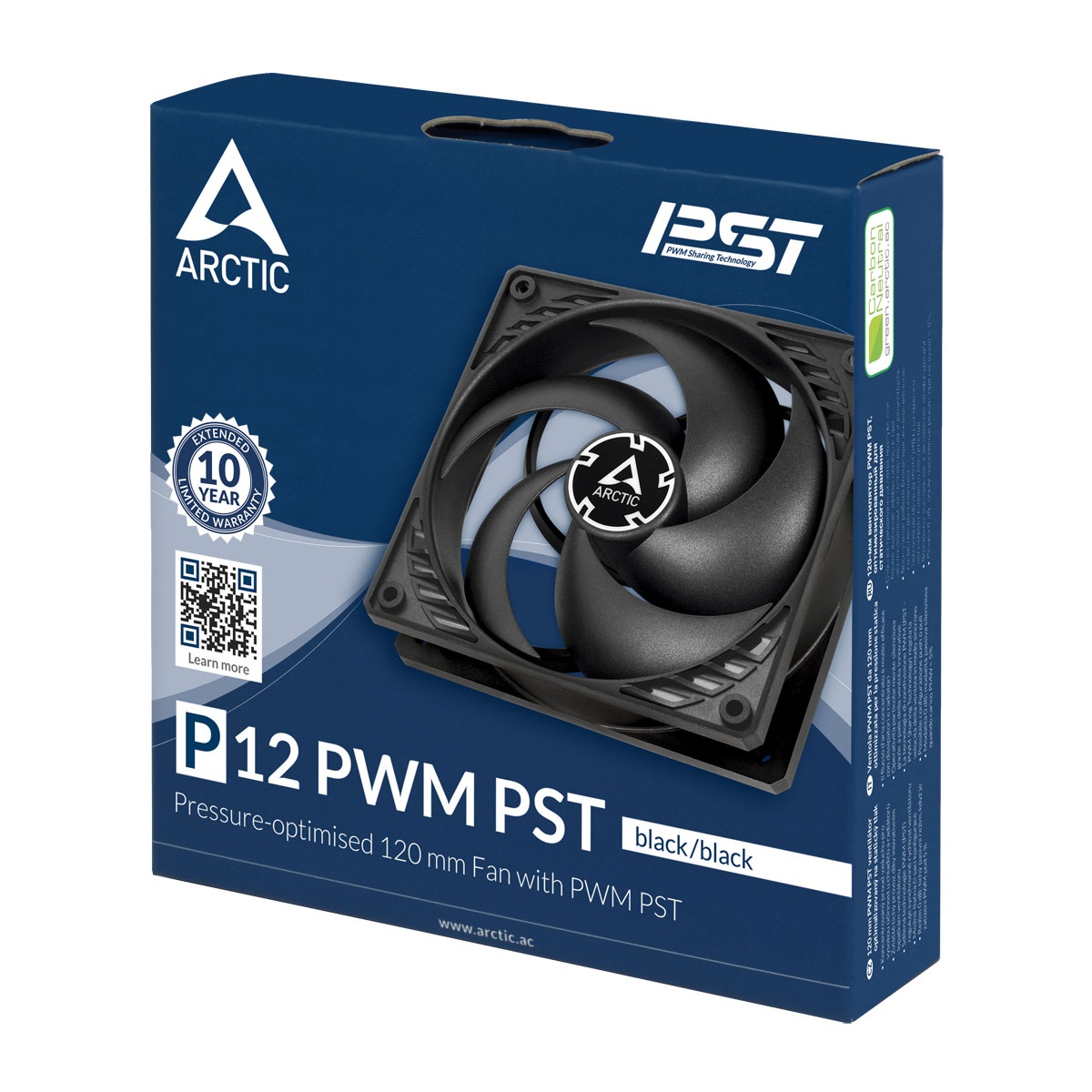 Вентилятор 120x120x25 Arctic P12 PWM PST, 200-1800rpm, 0.10A, (черный), ACFAN00120A