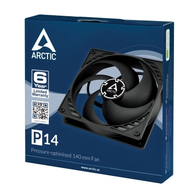 Вентилятор 140x140x27 Arctic P14 (черный/черный), 1700rpm, 0.15A, ACFAN00123A