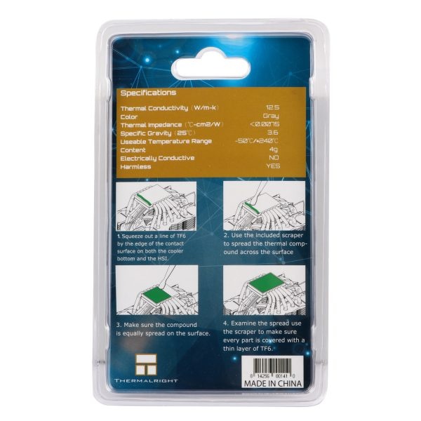 Паста теплопроводная Thermalright TF6 Thermal Paste 4g 12.5 Вт/(м·K)